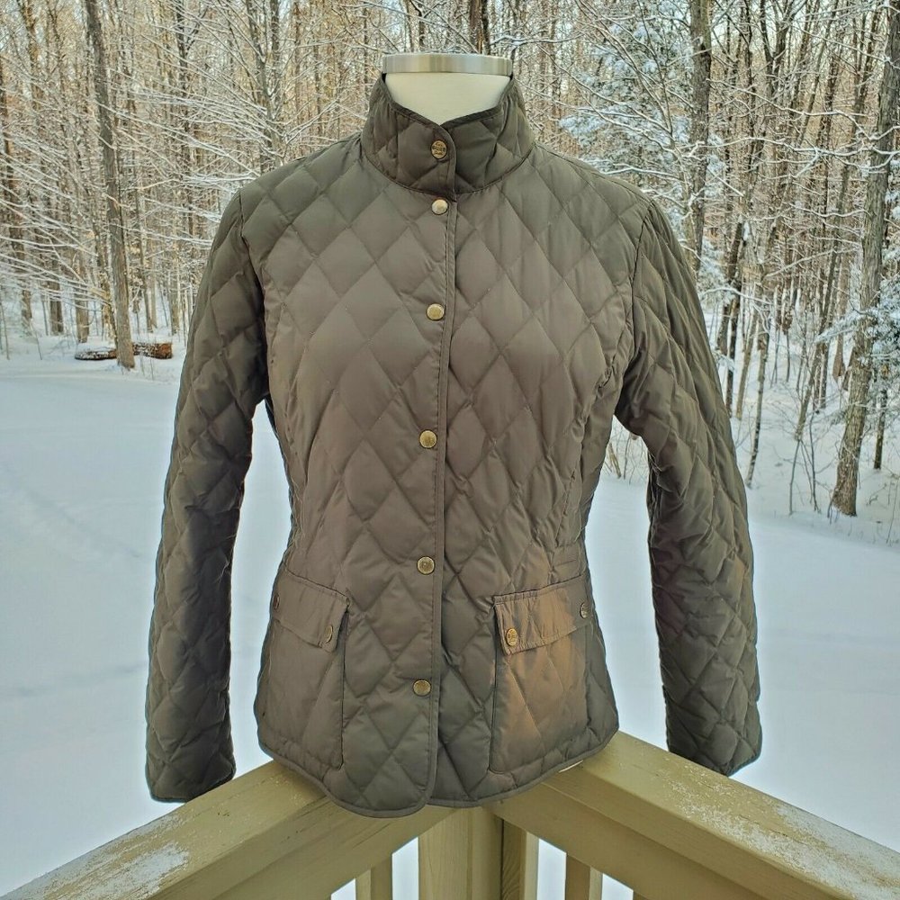 Eddie Bauer Seattle premium goose down jacket Girls XL Womens S Small Coat Green - Picture 2 of 11